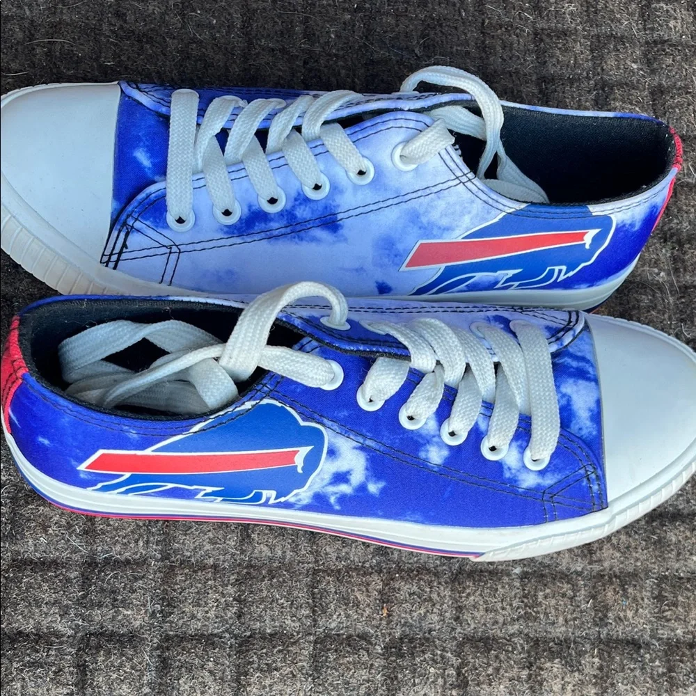 Buffalo Bills Blue and White Low-Top Sneakers - Picture 2 of 5